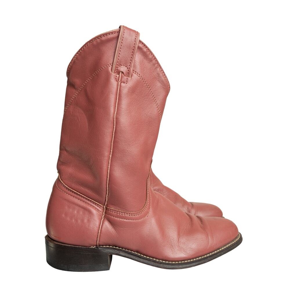 Rare Vintage Americana Dusty Rose Wrangler Leather Cowgirl boots Made in USA - 8 - Picture 5 of 13